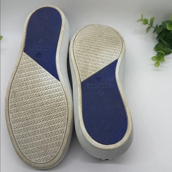 Rothy's The Orginal Slip On Sneakers Athletic Shoes Blue White Women's size 7 - Picture 5 of 9
